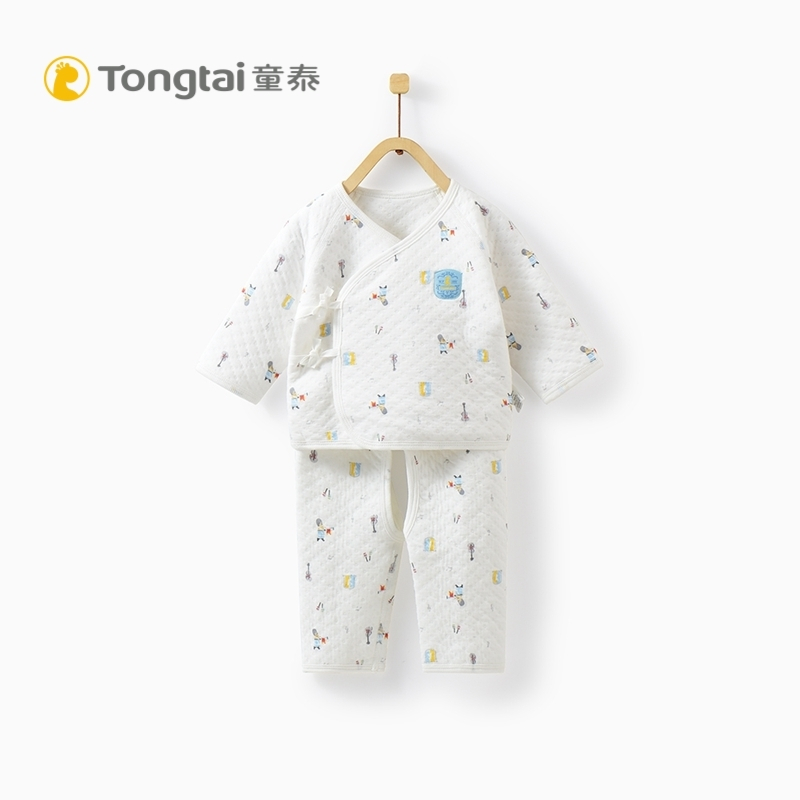童泰新款纯棉新生儿衣服0-3月婴儿加厚和服套装宝宝系带保暖套装