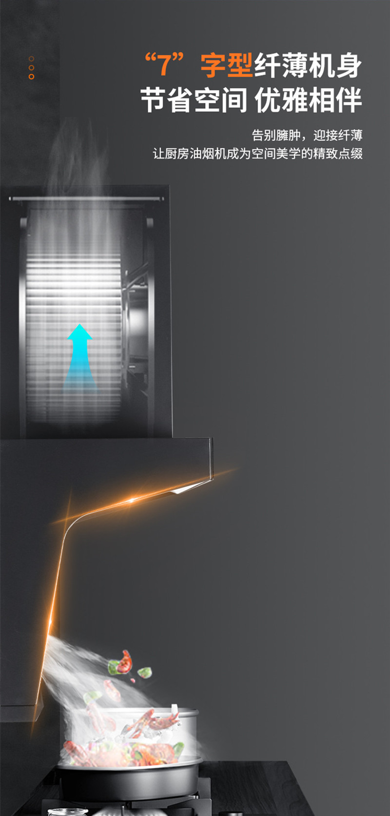 长虹(CHANGHONG)顶侧双吸 大吸力 一级能效 智能体感 360°免水热炫洗 吸油烟机CXW-300-L254高清大图