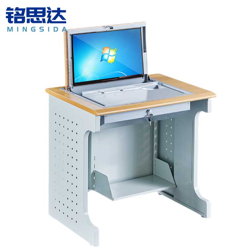 铭思达翻转电脑桌单人位张高清大图