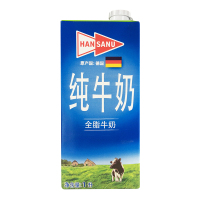 德悠(HANSANU)全脂纯牛奶1L*12盒 进口纯牛奶 箱装 德国原装进口