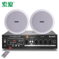 索爱 吸顶喇叭音响套装 音箱蓝牙功放机天花吊顶音响家庭广播定压背景音乐嵌入式5/6英寸店铺餐厅影响 功放+2个6.5寸