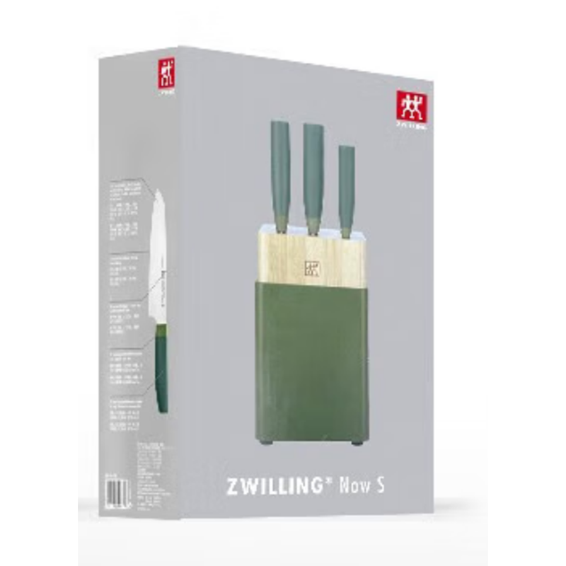 双立人54370-000-722刀具5件套(青柠) 中片刀+多用刀+砍刀+蔬果刀+刀架高清大图