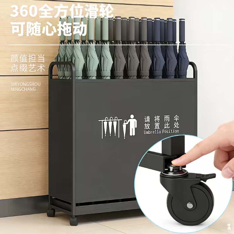 雨伞收纳架 雨伞收纳架 30孔黑色烤漆商场售楼部雨伞收纳架60*21*70cm高清大图