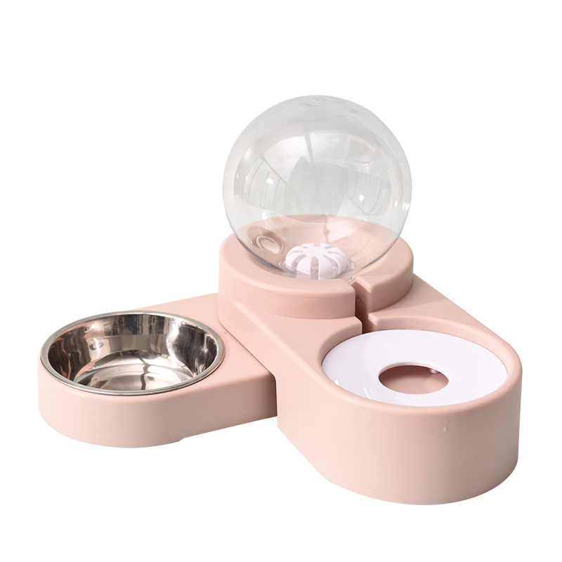 狗碗猫碗双碗自动饮水狗盆喂食喂水器宠物饭盆猫咪用品(送不锈钢碗)