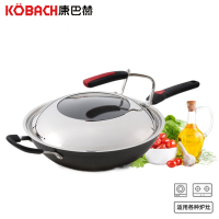 康巴赫炒锅铁锅炒菜锅家用电磁炉燃气灶适用锅具无涂层铸铁锅32cm