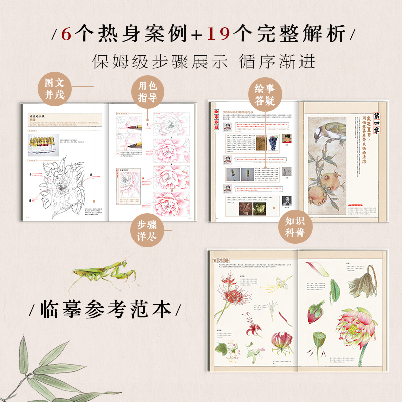 正统工笔画入门技法教程 [正版]正统工笔画入门技法教程 中国画技法入门教程 水墨画工笔临摹图谱 春夏秋冬四季花鸟鱼虫高清大图
