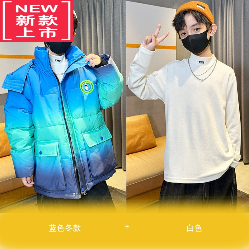 可莉允男童冬季加厚棉服2022新款中大童棉衣夹棉外套儿童冬装棉袄洋气潮