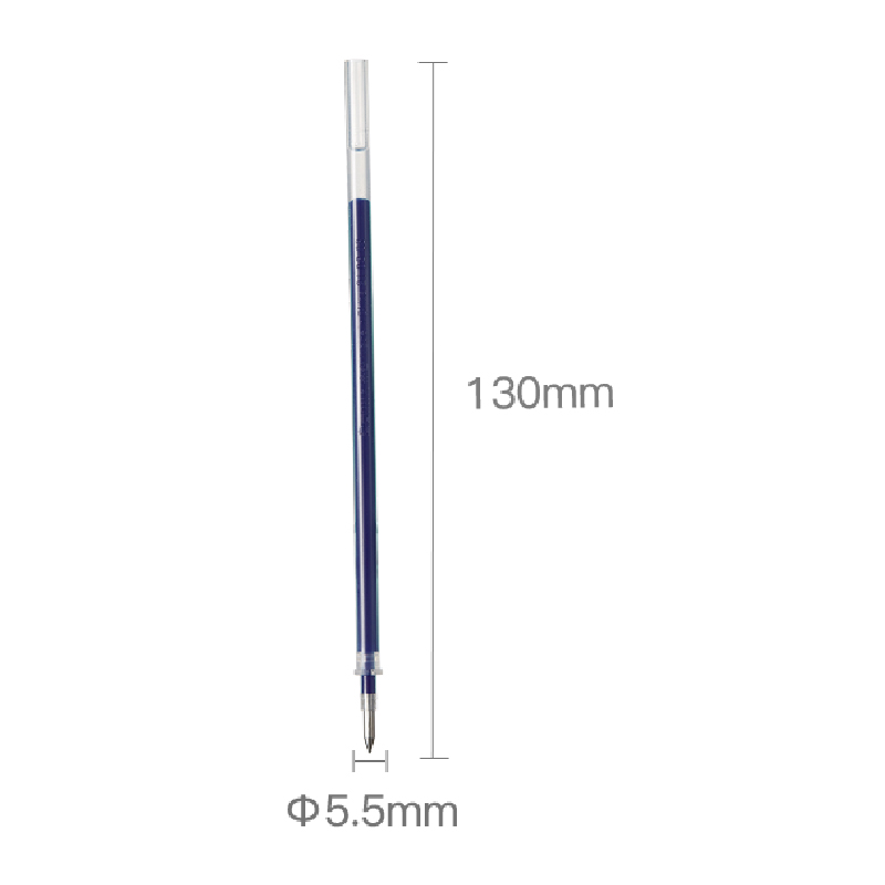 齐心 R980 通用中性笔替芯 拔帽式 子弹头 0.5mm 蓝 20支装