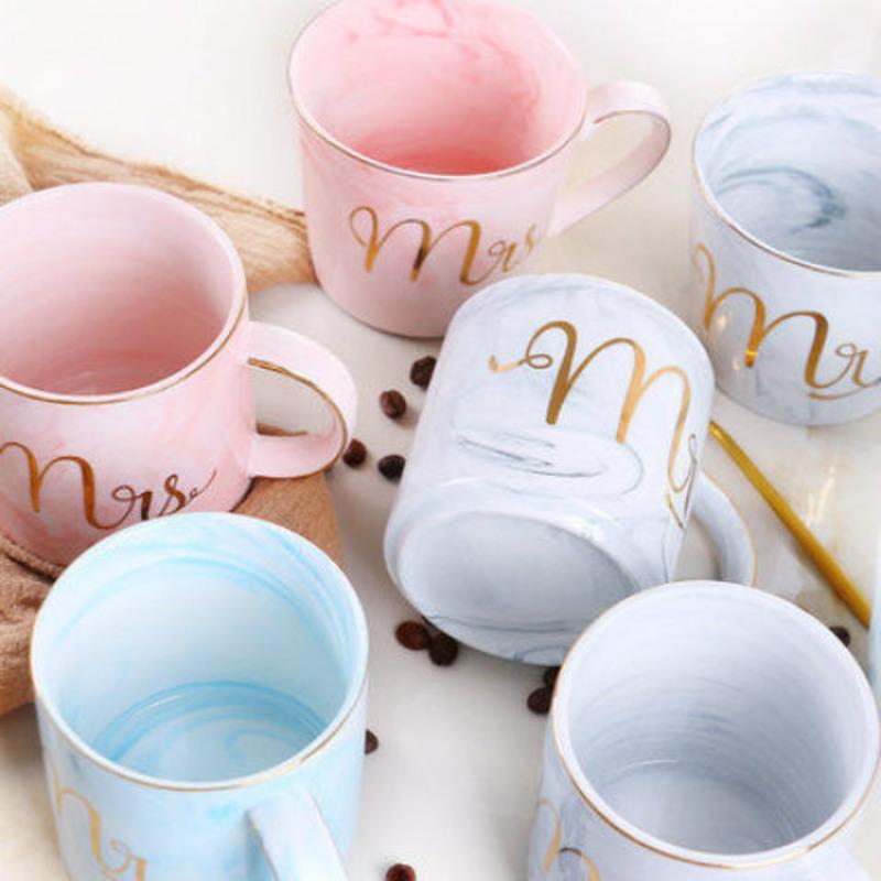 ml) 高颜值欧式陶瓷马克杯ins风小奢华简约咖啡杯情侣杯小精致喝水杯