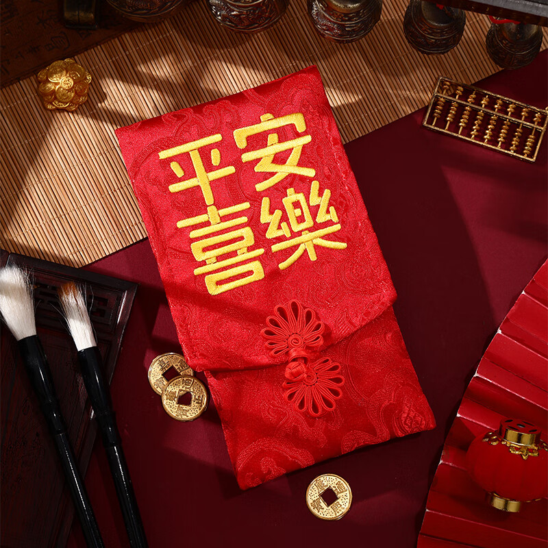 2025新款生宝宝满月生日万元利是封包压岁包创意布艺刺绣红包高清大图