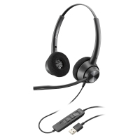 缤特力(Plantronics)EncorePro 320 双耳头戴式电脑办公耳机 话务客服降噪耳麦(USB直连电脑带线