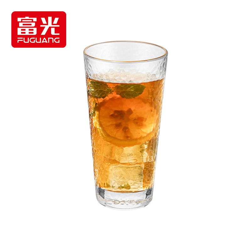 富光家用玻璃杯喝水茶杯加厚耐高温早餐茶杯喝果汁水杯子花茶杯