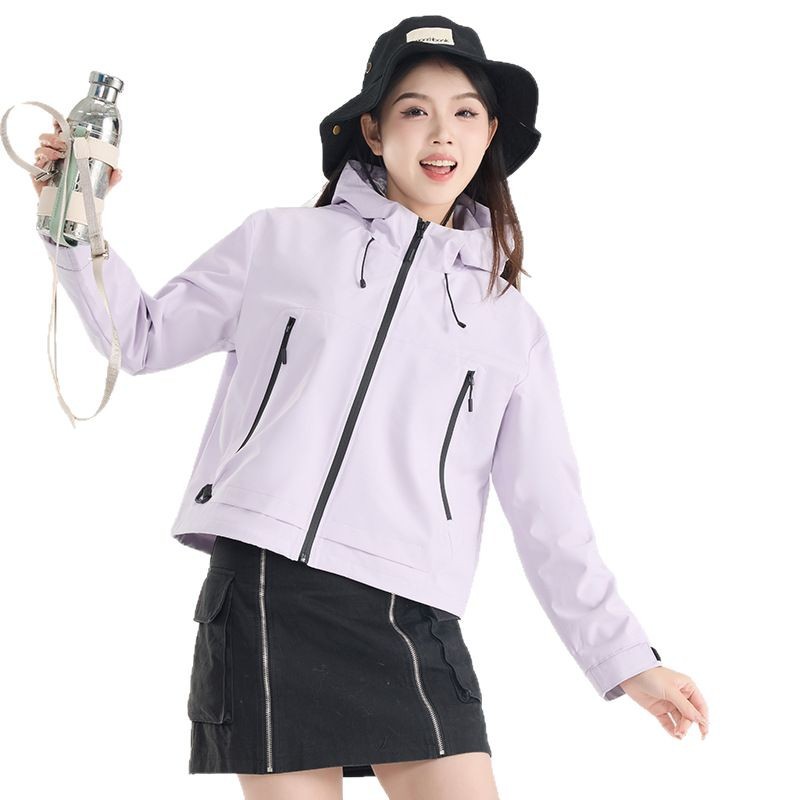 渔人船长春秋新款时尚休闲运动情侣冲锋衣男女款户外潮牌单衣夹克高清大图