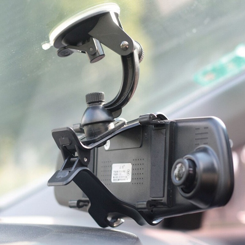 后视镜行车记录仪手机gps导航仪吸盘夹子式汽车车载支架