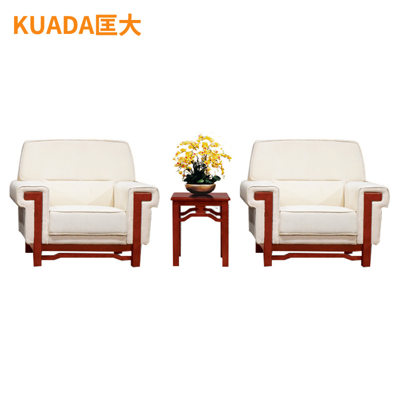 匡大布艺沙发商务办公接待沙发组合1+1+茶几KD-E3029-1高清大图