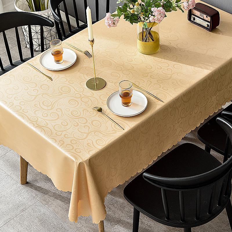 家柏饰corated餐桌布欧式防水防烫防油免洗长方形酒店饭店台布家用