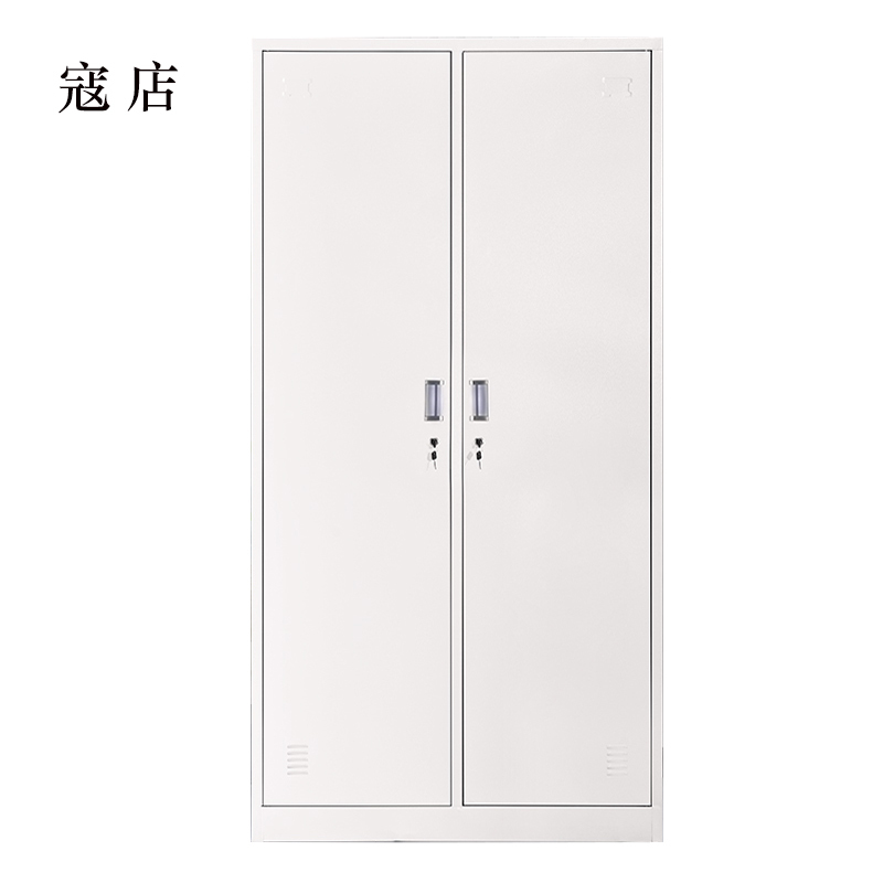寇店加厚二门钢制更衣柜员工柜铁皮职工储物柜带锁存包柜鞋柜