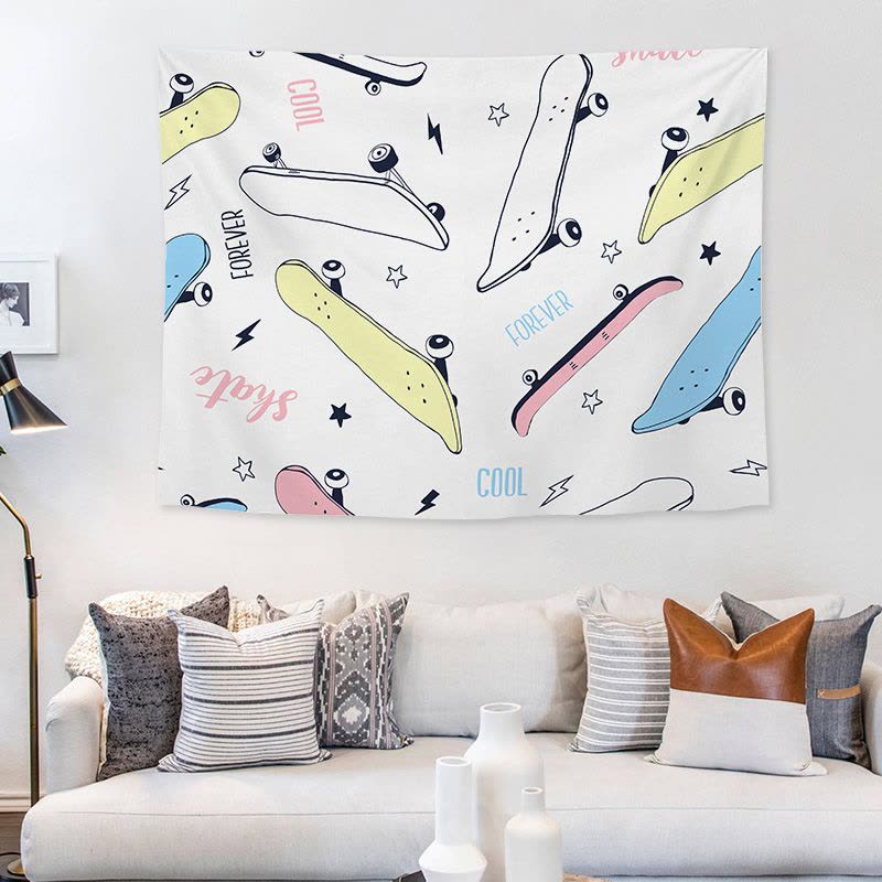 美帮汇床头布置背景布挂布拍照墙布挂毯房间宿舍布艺画装饰挂布图片