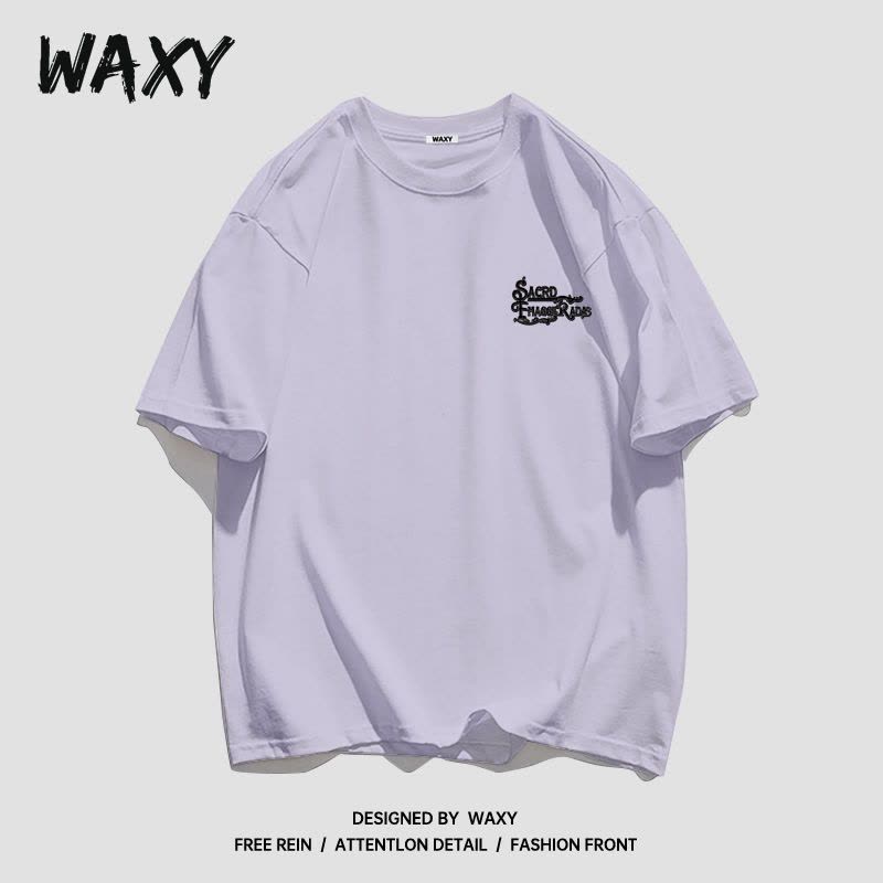 WAXY夏季新款纯棉短袖T恤女学生宽松复古休闲慵懒风韩版潮牌上衣图片