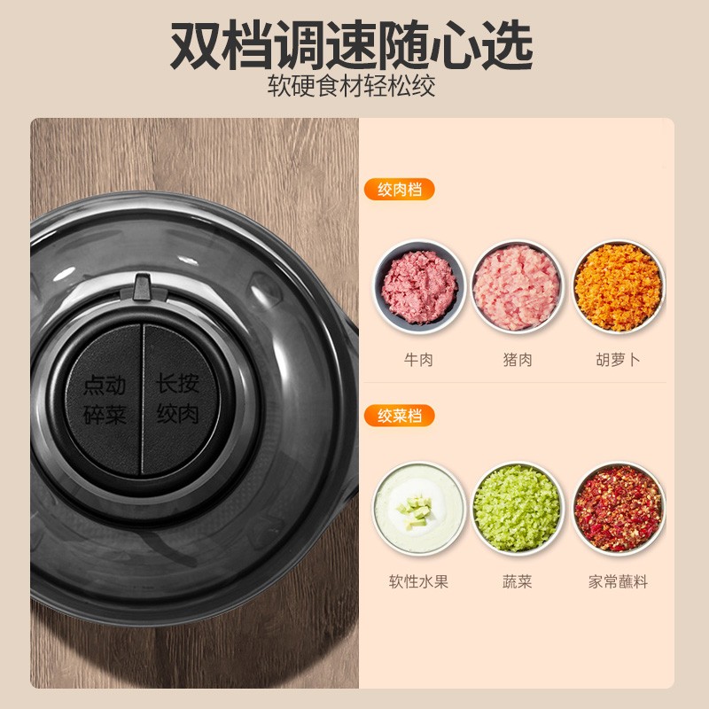 九阳(Joyoung)绞肉机家用电动多功能料理机搅拌婴儿辅食机切菜绞馅不锈钢碎肉S35-LA551高清大图