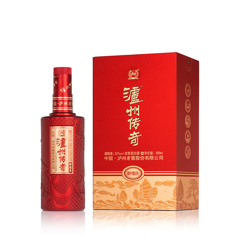 泸州老窖 传奇 醉禧庆 52度500ml*2瓶 礼盒装浓香型纯粮白酒 佳节好礼高清大图