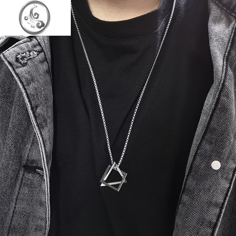 jimi项链男潮嘻哈男生配饰潮牌百搭挂坠高级感挂饰品毛衣链子男士吊坠