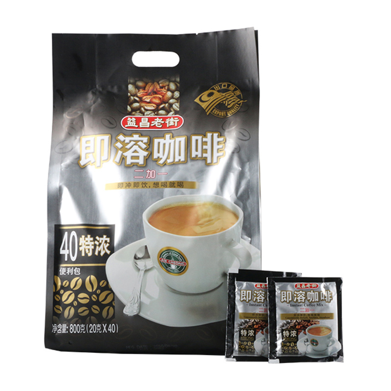 马来西亚进口 益昌老街2+1即溶咖啡20g*40包(特浓)袋装固体咖啡饮料