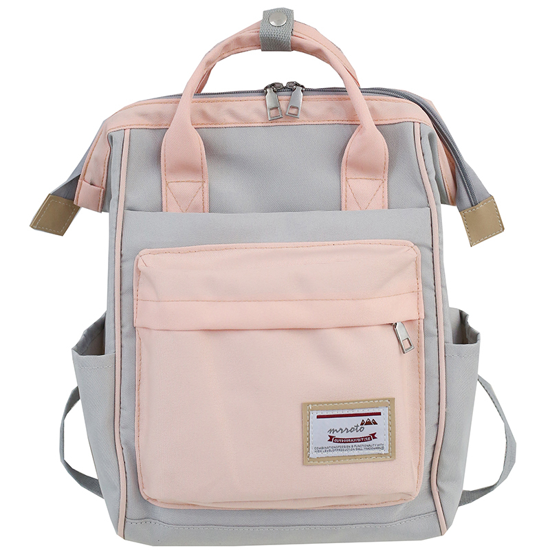 日系书包大学女韩版原宿ulzzang简约学院风百搭双肩包ins风粉色