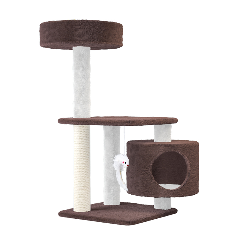 猫爬架猫窝猫树一体猫咪用品小型猫架猫跳台别墅通天柱耐抓耐磨高清大图
