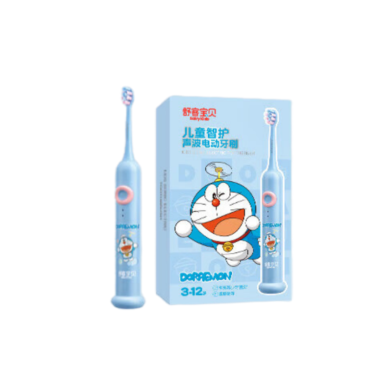 舒客宝贝儿童智护声波电动牙刷F2蓝色(哆啦A梦款)