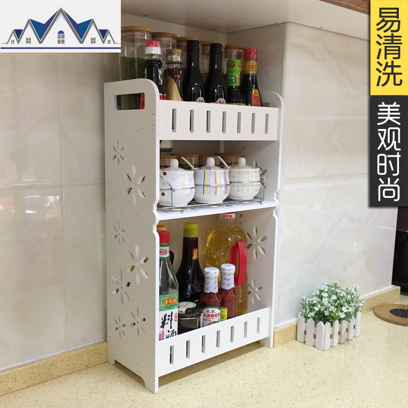 简易多层厨房台面调味用品用具储物置物架灶台调料收纳架子双3层 三维工匠高清大图