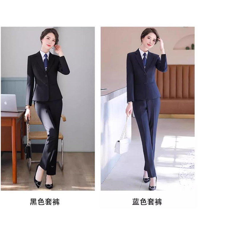 定制西服工装工作服套装 春秋款女士款(黑色/藏青色详询客服)高清大图