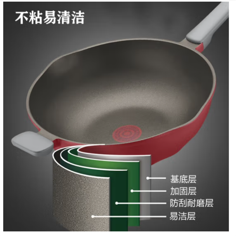 苏泊尔(SUPOR)不粘锅 火红点钛磨力炒锅 家用不沾锅 煎炒锅燃气灶电磁炉炒菜锅 NC32WA3 -32cm