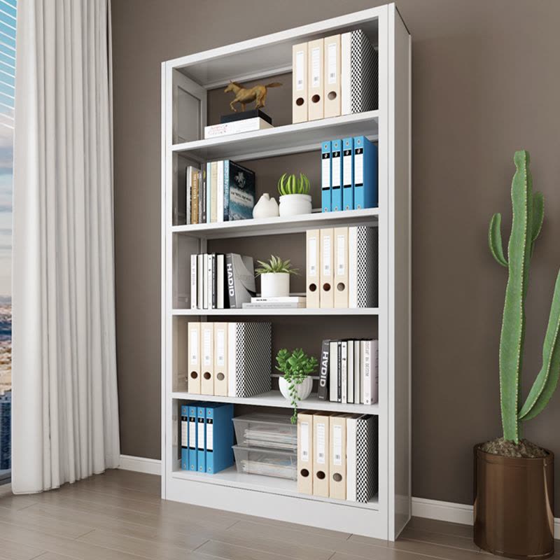 峰汇园钢制书架置物架图书馆单双面书店阅览室货架档案架资料架单面一列一图片