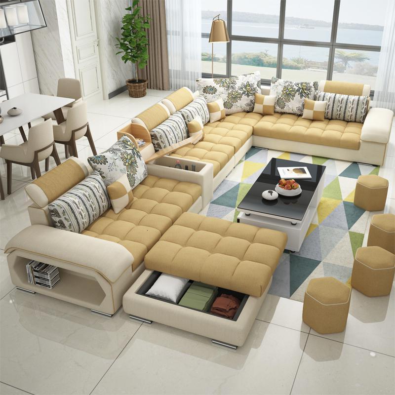 藤印象u型沙发组合大户型客厅转角整装简约乳胶拆洗36424米布艺沙发