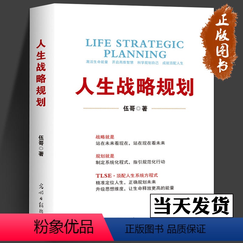【正版】人生战略规划 伍哥 企业管理 品牌思维安全健康时间规划管理 企业营销战略规划 光明日报出版社 华夏智库