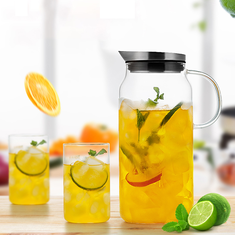 尚明 S063 不锈钢盖玻璃冷水壶 (单位:个)1300ml