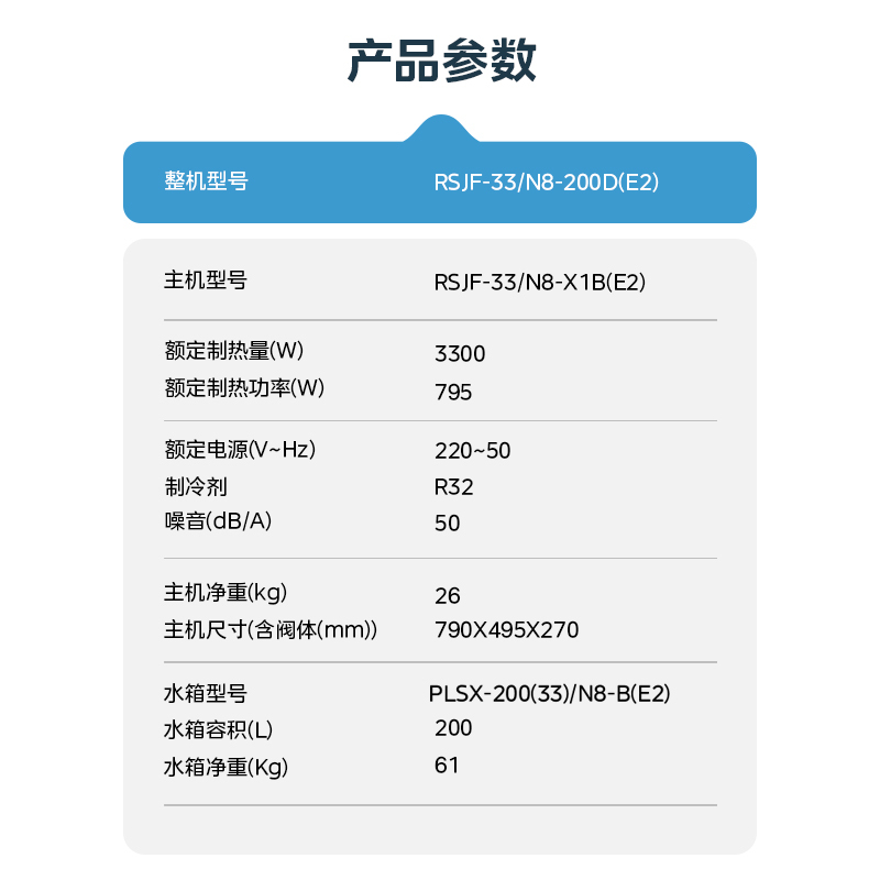 美的空气能热水器200升智能家电二级能效出水75℃家用wifi智能RSJF-33/DN8-200D(E2)带电辅