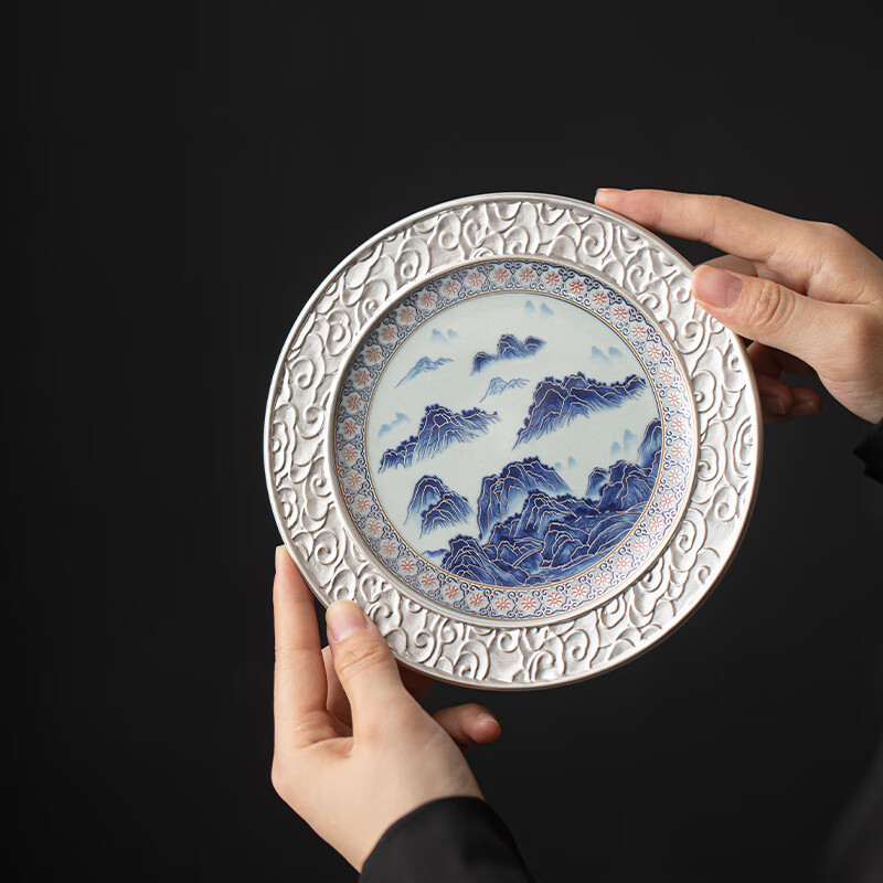 苏氏陶瓷/SUSHI CERAMICS J1098 鎏银千里江山茶壶小套装 (单位:套)高清大图