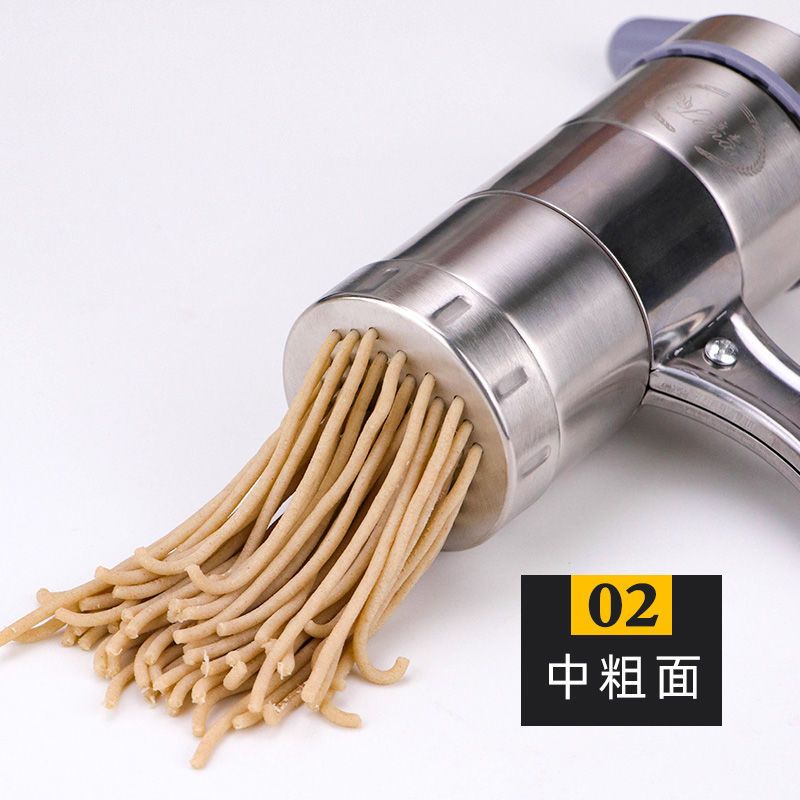 面条机家用手动不锈钢小型压面机河捞机手拧饸饹机莜面栲栳栳|压面机(配5模具)送清洁针+和面袋