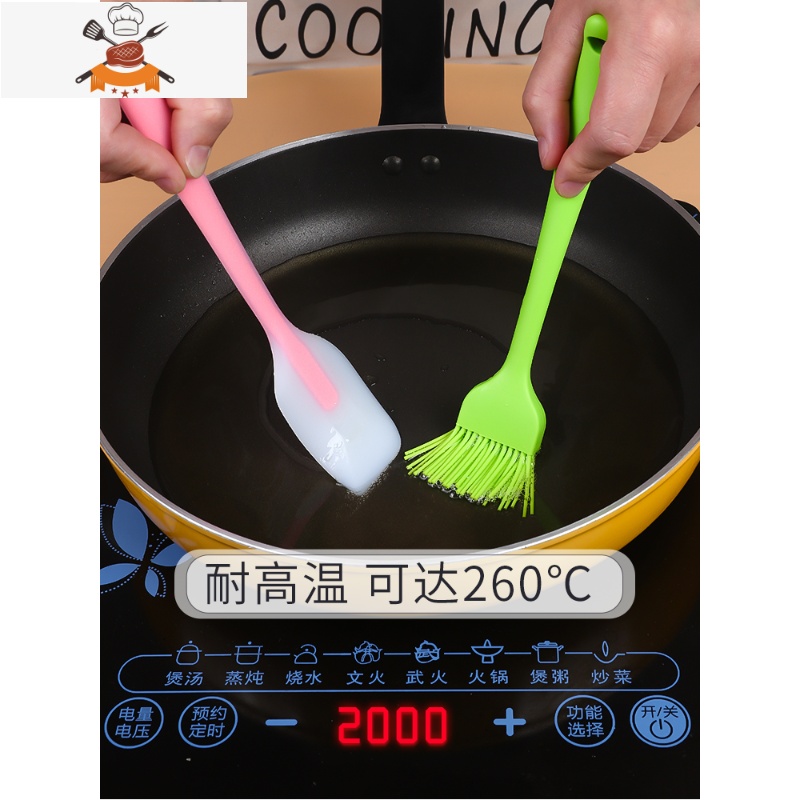 油刷子烧烤刷食用硅胶刷可高温小油刷烘培烙饼刷厨房油酱刷 敬平 [实色款]2超大油刷高清大图