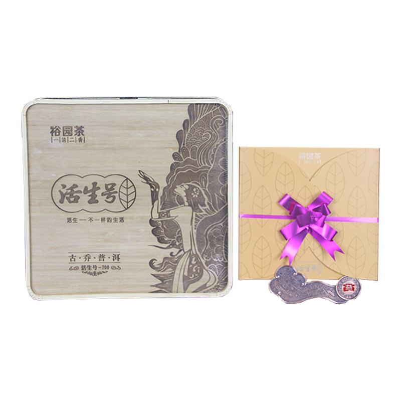 裕园茶 黑茶普洱茶茶饼 古乔普洱700 357g/饼