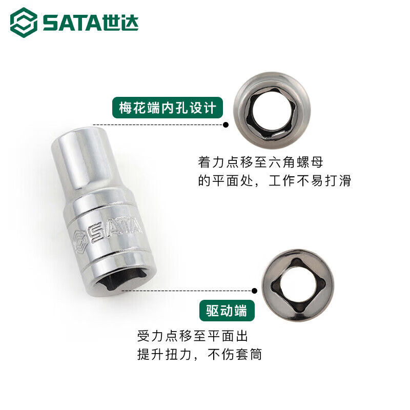 世达(SATA)6.3MM系列英制6角套筒11/32“ 11/32寸11107高清大图