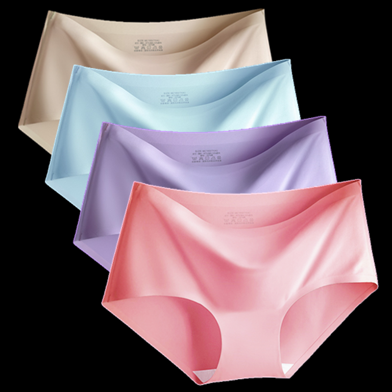 内裤女冰丝无痕女士中腰夏女生大码性感短裤视频