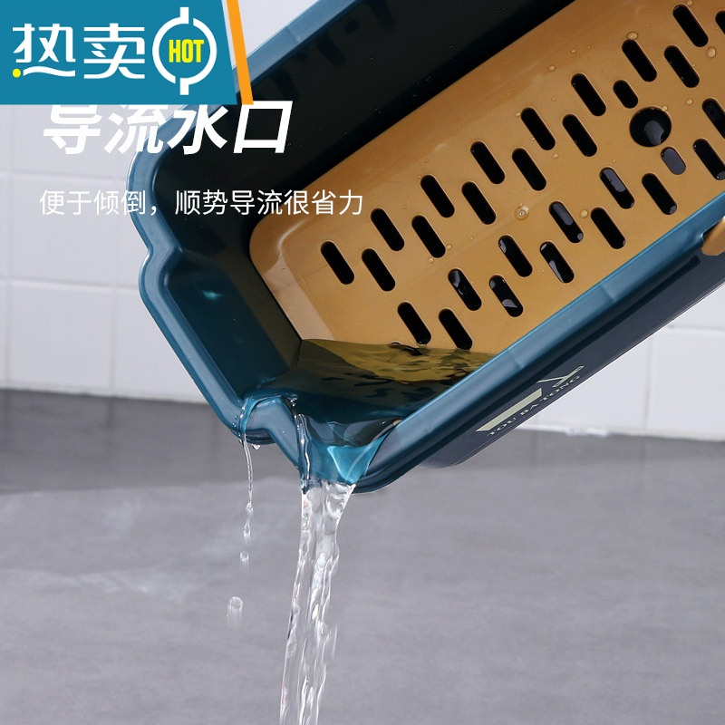 敬平长方形家用塑料水桶洗涮拖布桶拖地墩布桶可排水海绵拖把桶单卖桶 深蓝色基础款高清大图