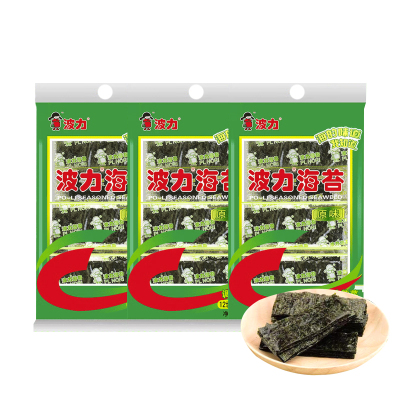 波力海苔原味11.2g 即食海苔高蛋白 大片寿司即食紫菜儿童零食