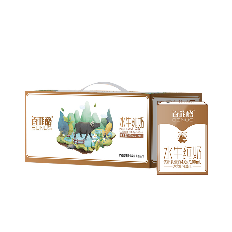 百菲酪 水牛纯奶 优质乳蛋白4.0g/100ml 200ml*12盒