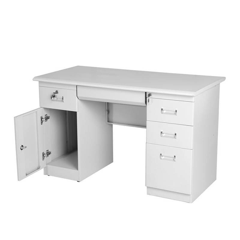 广亿隆钢制办公桌工作台电脑桌带锁抽屉书桌财务桌子高清大图