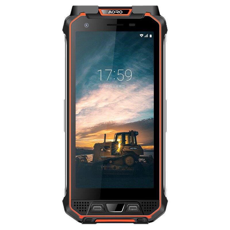 遨游(AORO)M5 POC网络对讲智能终端超高频RFID全网通4G手机 RFID手持机 八千毫安 桔黑色高清大图