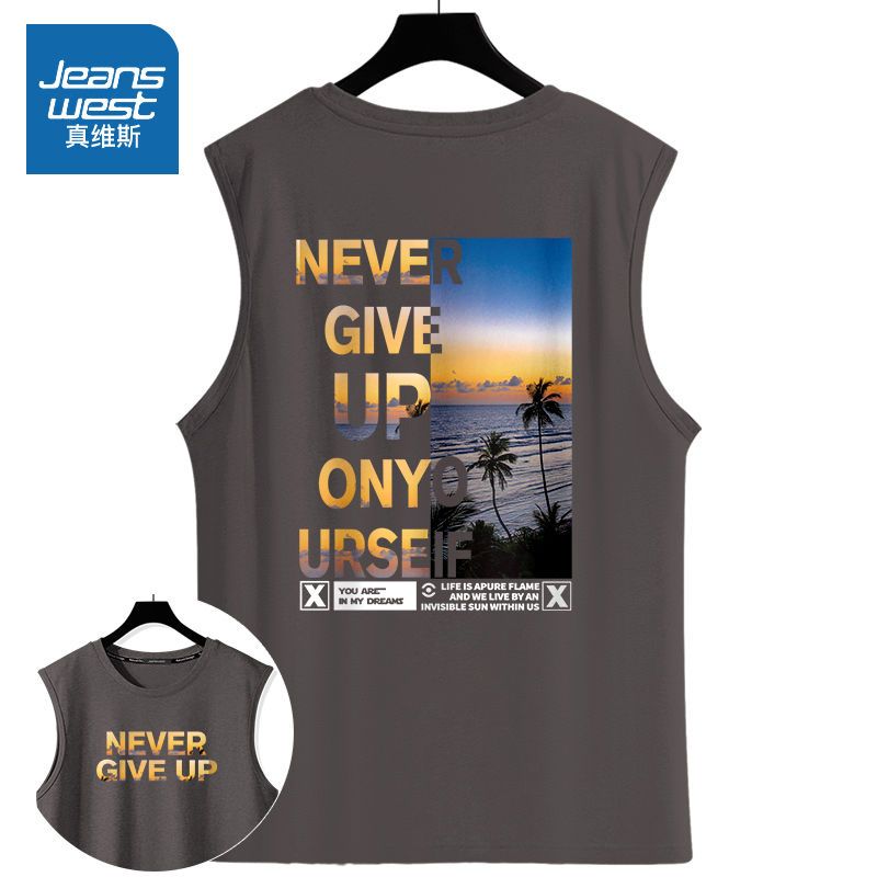 真维斯背心男夏季运动休闲大码男装纯棉吸汗坎肩潮流胖子无袖t恤